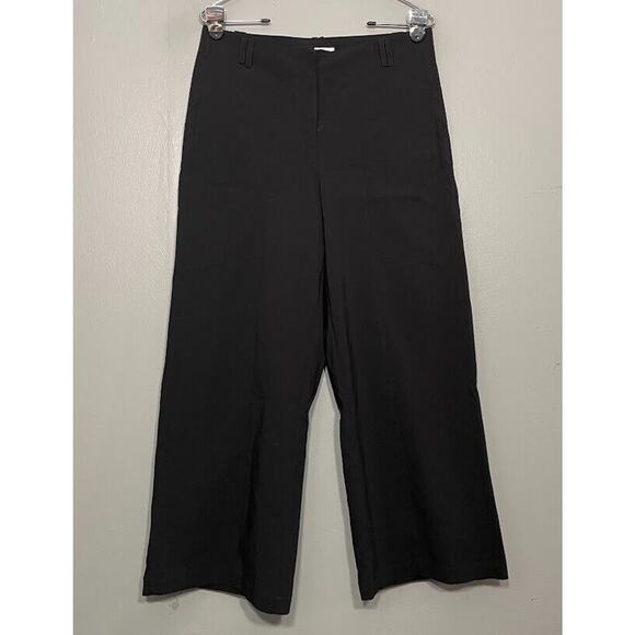 Habitat Size Medium Black Nylon Pants Capris Gothic Relaxed Wide Leg Lagenlook - Picture 1 of 12